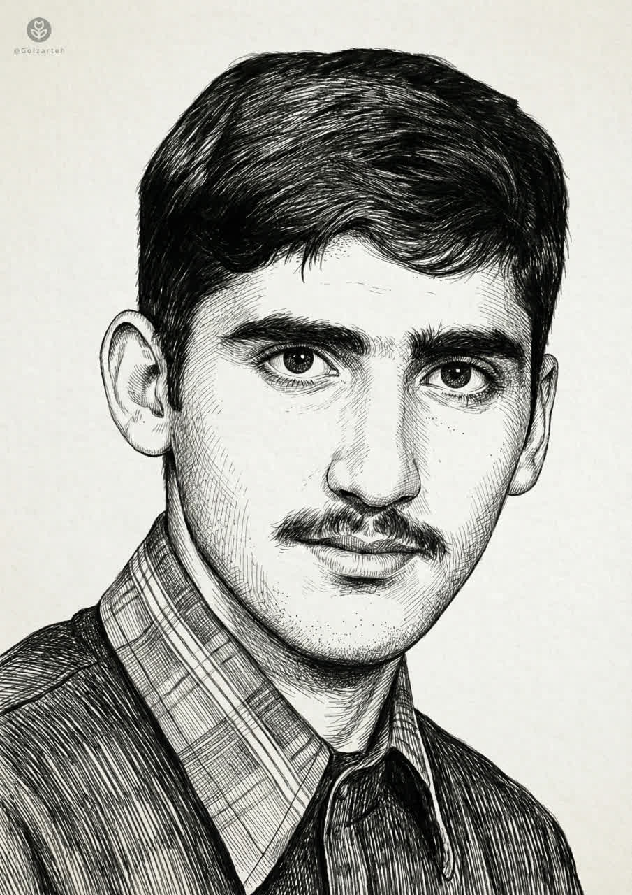 تصویرسازی چهره شهید محمدرضا موحد دانش